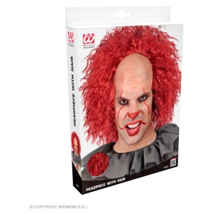 Calotta con Capelli Rossi Creepy Clown Vintage in Scatola di Widmann