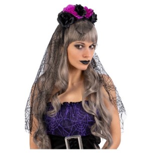 Cerchietto con Rose e Velo in Pizzo in Busta con Cavallotto di Carnival-Toys