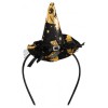 Cappellino Strega Nero con Decorazioni Oro con Cerchietto H.9 Cm Ca.C/Ca di Carnival-Toys