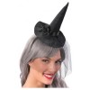 Cappellino Strega Nero in Raso con Veletta e Rosa C/Cerchietto H.Cm.18 C di Carnival-Toys