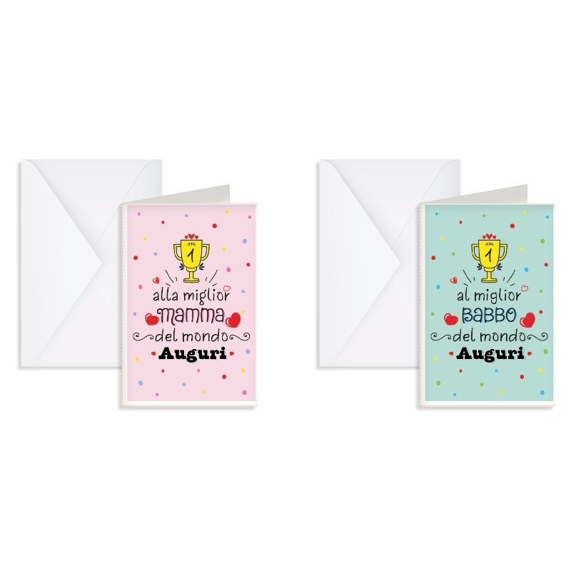 Cf24 Bigl Happy Days Big.D.Auguri Miglior Mamma e Miglior Babbo.2sog di Toscana Carte Pregiate Srl