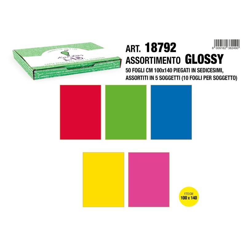 Sc.50 Fg Carta Regalo Sogg.Glossy Color 100x140 di Toscana Carte Pregiate Srl