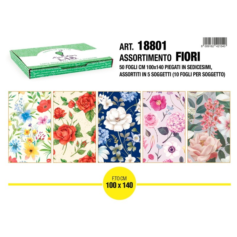 Sc.50 Fg Carta Regalo Sogg.Fiori 100x140 di Toscana Carte Pregiate Srl