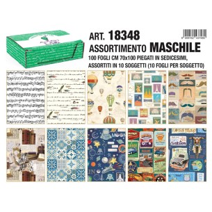 Sc.100 Fg Carta Regalo Sogg.Maschili 70x100 di Toscana Carte Pregiate Srl