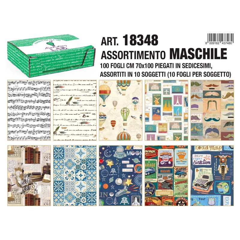 Sc.100 Fg Carta Regalo Sogg.Maschili 70x100 di Toscana Carte Pregiate Srl