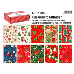 Sc.100 Fg Carta Regalo 70x100 'Natale Fantasy 1 di Toscana Carte Pregiate Srl