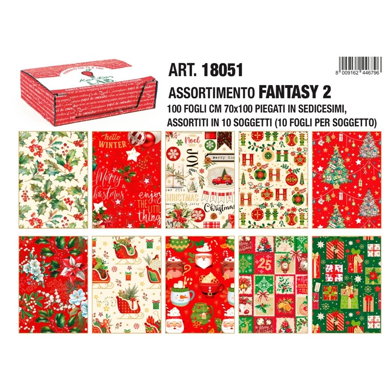 Sc.100 Fg Carta Regalo 70z100 'Natale Fantasy 2 di Toscana Carte Pregiate Srl