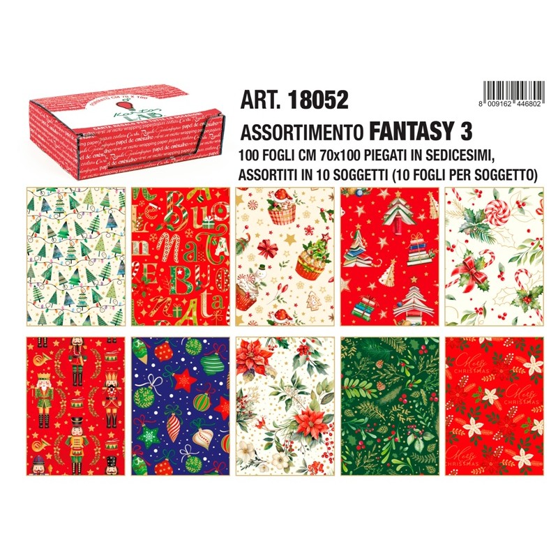 Sc.100 Fg Carta Regalo 70x100 'Natale Fantasy 3 di Toscana Carte Pregiate Srl