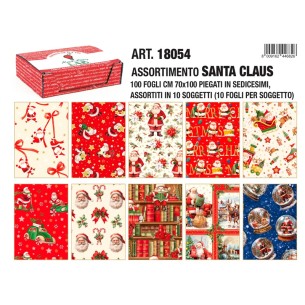 Sc.100 Fg Carta Regalo 70x100 'Natale Santa Claus di Toscana Carte Pregiate Srl