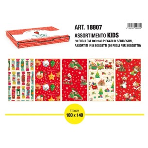 Sc.50 Fg Carta Regalo 100x140 Natale Kids di Toscana Carte Pregiate Srl