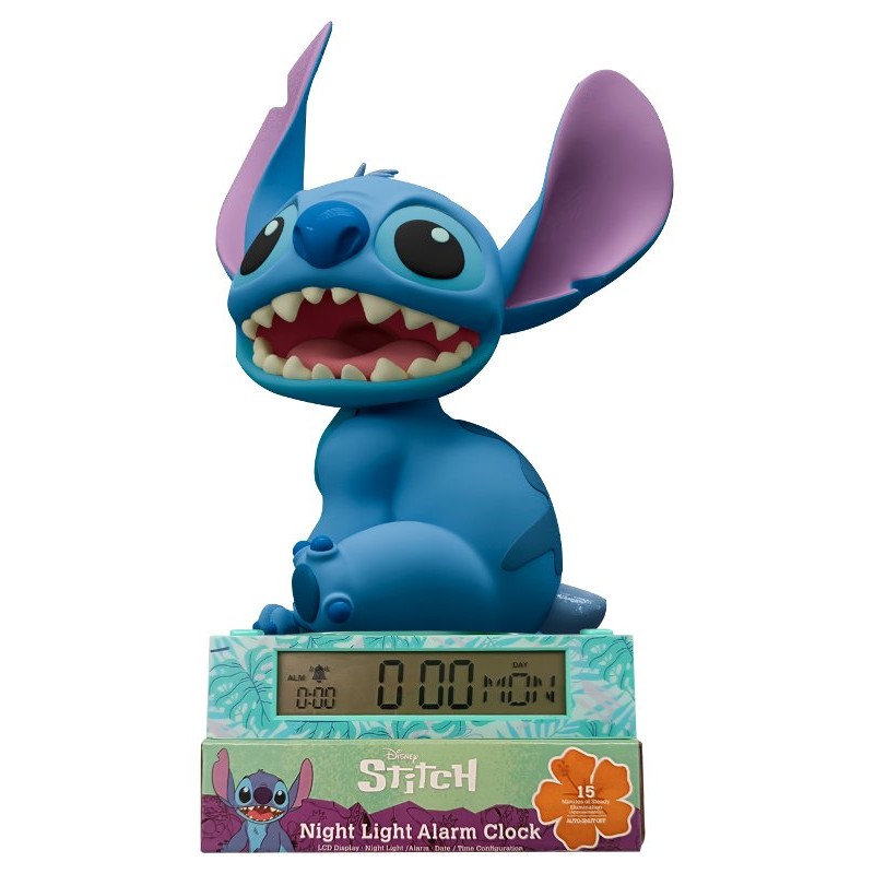 Lampada Stitch 3d con Sveglia di Kids