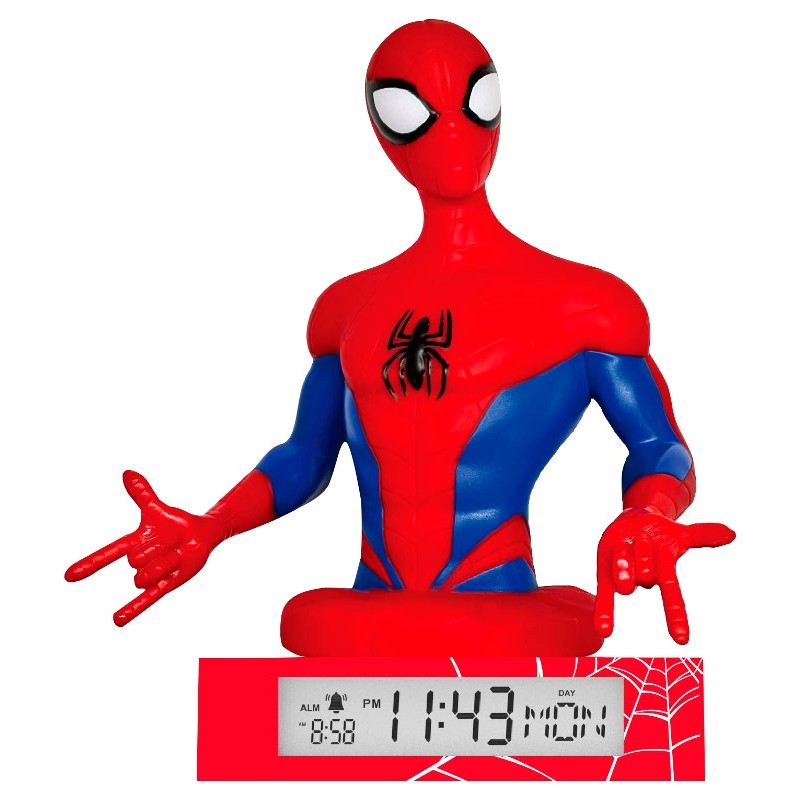 Lampada Spiderman 3d con Sveglia di Kids