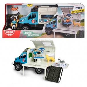 Animal Rescue Van con Iveco Van in Scala 1:24, Personaggio, Anmali. il Van Si Apre, All'Interno Accessori Ambulanza Veterinaria