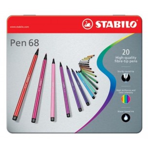 Stabilo Pen 68 Scatola in Metallo Arty da 20 Colori Ass.