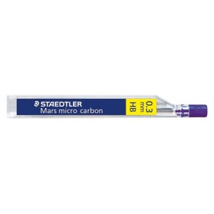 Mars Micro Carbon, Astuccio Hb con 12 Mine Grafite Diametro  0,3 Mm Hb di Staedtler