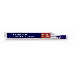 Mars Micro Carbon, Astuccio 2b con 12 Mine Grafite Diametro  0,5 Mm 2b di Staedtler