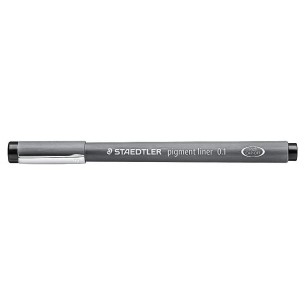 Pigment Liner 01 Penna a Punta Sintetica Graduata, Tratto 0,1. Colore Inchiostro Nero. di Staedtler
