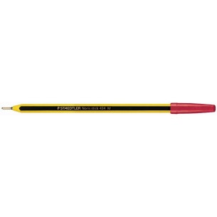 Noris Stick, Penna a Sfera Rossa con Lungo Puntale in Ottone, Fusto Esagonale, Colore Rosso di Staedtler